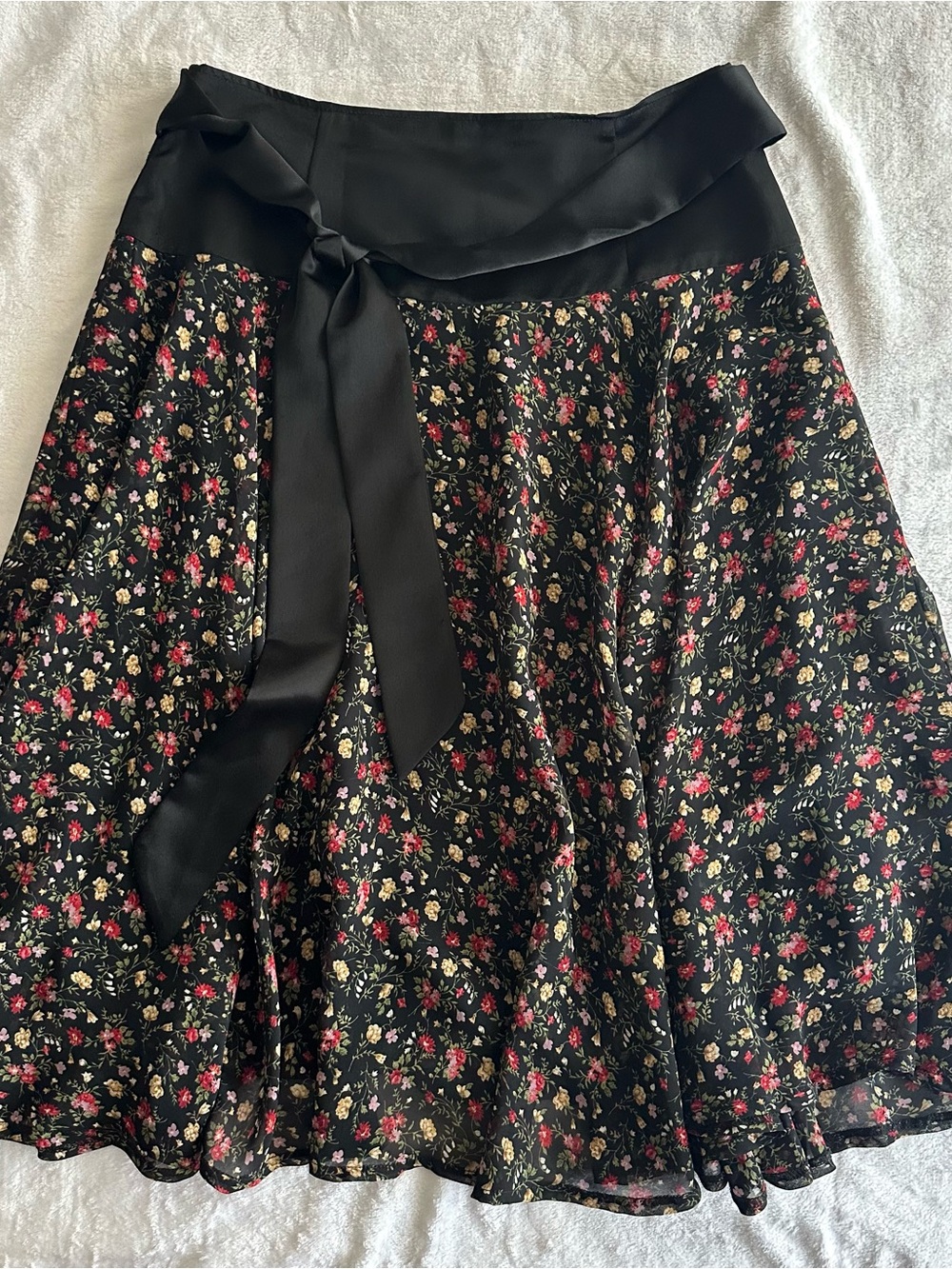 Vintage Y2K Floral Tie Midi Skirt